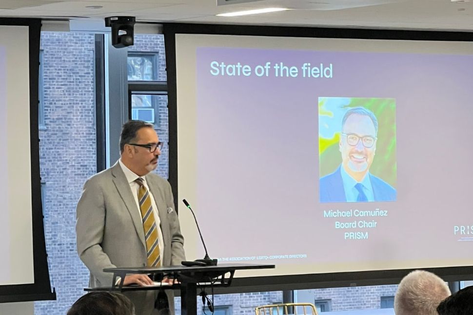 Michael C. Camuñez delivering the State of the Field at the 4th Annual PRISM Summit, Grant Thornton, New York